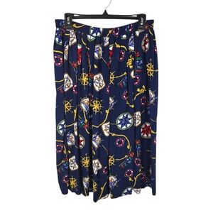 {Alfred Dunner} Vintage Nautical Print Blue Skirt - Size 16